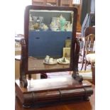 19th century mahogany swing mirror with drawers beneath, width approx 57cm