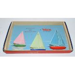Group of three Wade Pottery yachts produced as wall decoration, in original box with poster,