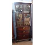 19th century chest with bookcase above, width approx 79cm max