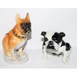 Continental porcelain model of a bulldog together with a Royal Doulton example (2)