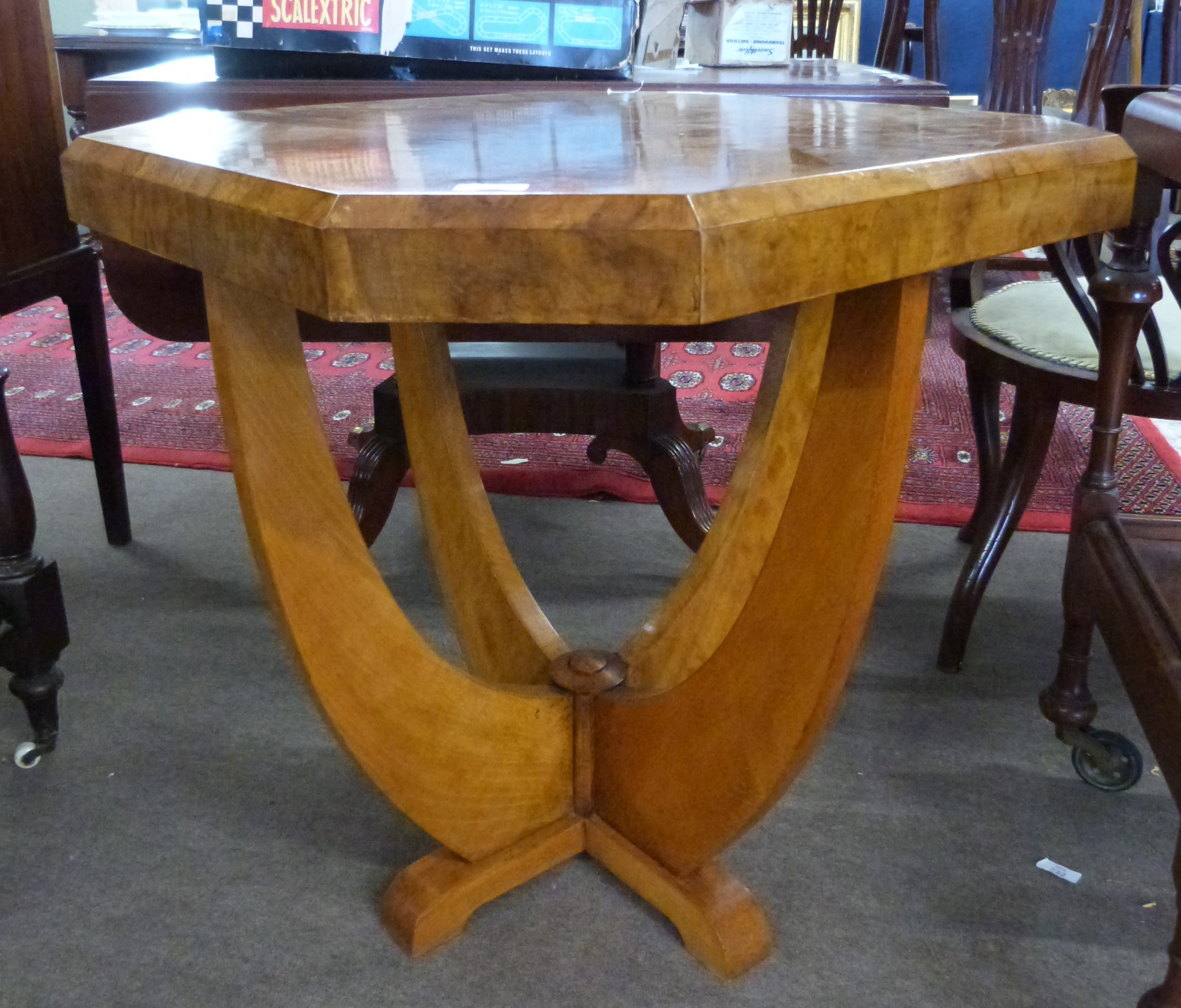 Art Deco octagonal cruciform occasional Table, approx 69cm square - Image 2 of 3