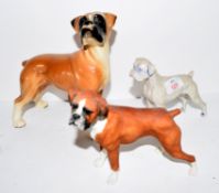 Group of ceramic dogs including two bulldogs (3)