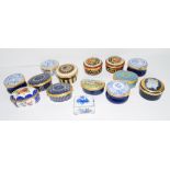 Group of 14 patch boxes, some by Spode and other makers, mainly English and French, some also
