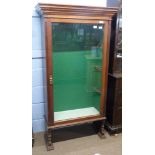 Early 20th century mahogany glazed display cabinet, width approx 83cm