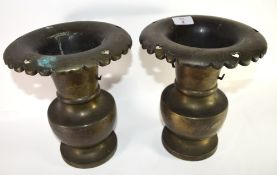 Pair of Chinese metal vases
