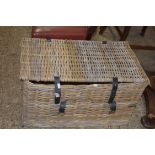 WICKER HAMPER, WIDTH APPROX 75CM