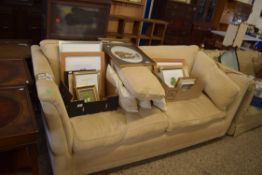 LARGE THREE SEAT MODERN SOFA, LENGTH APPROX 201CM