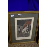TWO FRAMED DOG INTEREST PRINTS AFTER WILLIAM WEEKS "GUILTY CONSCIENCE" AND "I SMELL RAT", EACH