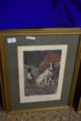 TWO FRAMED DOG INTEREST PRINTS AFTER WILLIAM WEEKS "GUILTY CONSCIENCE" AND "I SMELL RAT", EACH