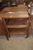 OAK TEA TROLLEY, THREE TIER, BEARING LABLE FOR FLEET FURNITURE, WIDTH APPROX 59CM