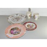 QTY OF VARIOUS CERAMICS INCLUDING ROYAL COMMEMORATIVE MUGS, 19TH CENTURY CHINOISERIE SERVING PLATE