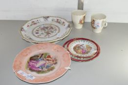 QTY OF VARIOUS CERAMICS INCLUDING ROYAL COMMEMORATIVE MUGS, 19TH CENTURY CHINOISERIE SERVING PLATE