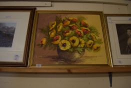 OIL ON BOARD SIGNED PYLE, STILL LIFE OF FLOWERS, 45 X 54CM