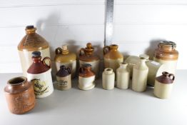 QTY OF SALT GLAZE WARES INCLUDING BOTTLES FOR MARKHAMS ETC