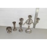 CANDELABRA AND VARIOUS OTHER SILVER PLATED ITEMS