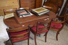 REGENCY STYLE DINING TABLE AND SET OF SIX CHAIRS