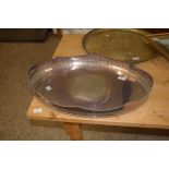 SILVER PLATED GALLERIED TRAY, APPROX 62 X 41CM