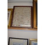 FRAMED SAMPLER DATED 1907, FRAME WIDTH APPROX 41CM