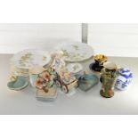 LIMOGES CAKE STAND AND PLATES AND VARIOUS OTHER CERAMIC PIECES