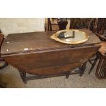 18TH/19TH CENTURY PLANKED GATE LEG TABLE, WIDTH APPROX 123CM