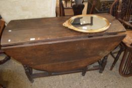 18TH/19TH CENTURY PLANKED GATE LEG TABLE, WIDTH APPROX 123CM