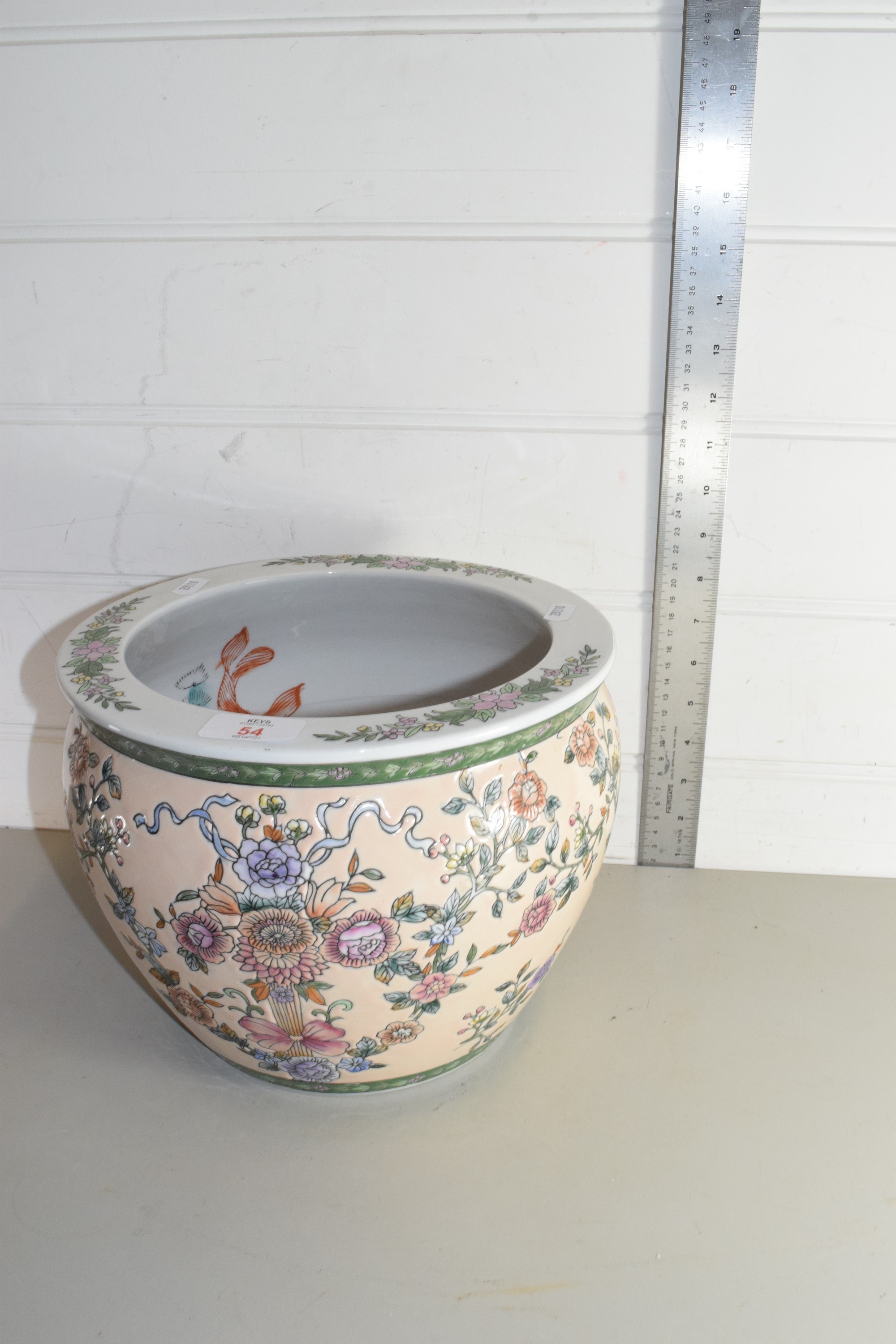 HAND PAINTED CHINESE MODERN JARDINIERE WITH VARIOUS PRUNUS DECORATION AND DRAGONS