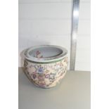 HAND PAINTED CHINESE MODERN JARDINIERE WITH VARIOUS PRUNUS DECORATION AND DRAGONS