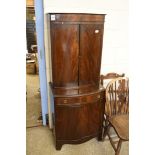 MAHOGANY EFFECT BOW FRONT DRINKS CABINET, WIDTH APPROX 61CM