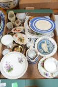 BOX CONTAINING QTY OF HOUSEHOLD CERAMICS, WILLOW PATTERN PLATES, ROYAL ALBERT ETC