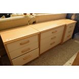 SUITE OF THREE MID-20TH CENTURY BEDROOM CHESTS, LARGEST WIDTH APPROX 79CM
