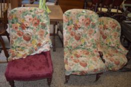 THREE VARIOUS VICTORIAN NURSING CHAIRS