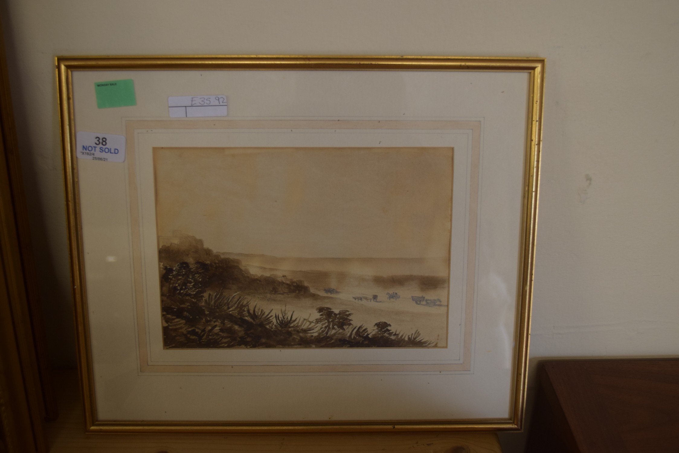 FRAMED WATERCOLOUR OF A LANDSCAPE AND A FURTHER LANDSCAPE, EACH APPROX 16 X 24CM - Image 2 of 2