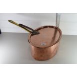 LARGE OVAL COPPER COOKING PAN