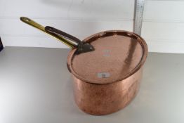 LARGE OVAL COPPER COOKING PAN