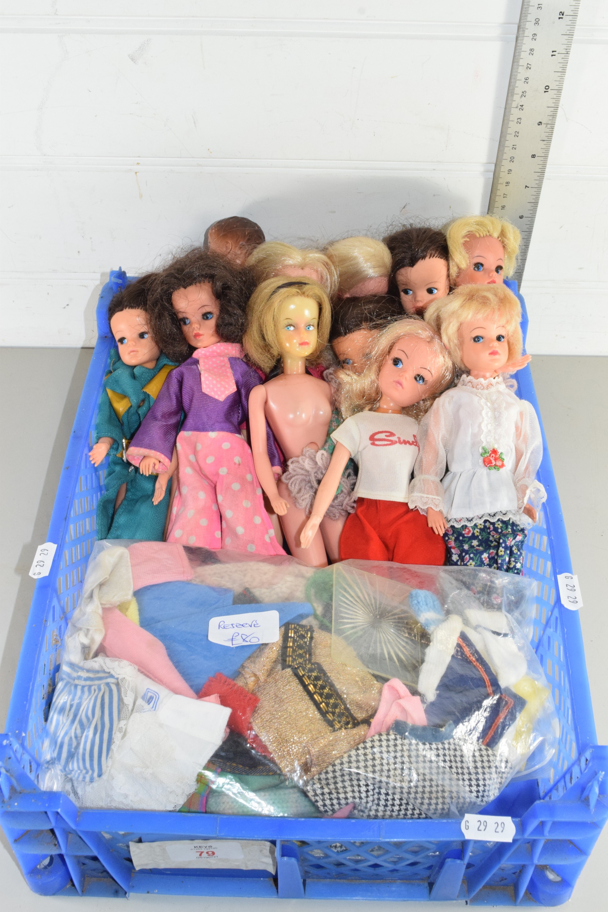 BOX CONTAINING QTY OF SINDY/BARBIE TYPE DOLLS AND CLOTHING