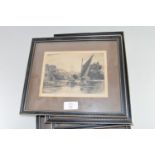 FOUR FRAMED PRINTS, RIVER SCENES