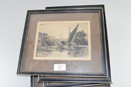 FOUR FRAMED PRINTS, RIVER SCENES