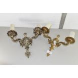 TWO METAL WALL CANDLE SCONCES