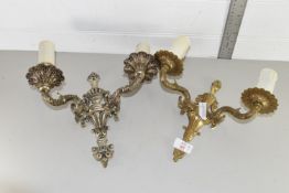 TWO METAL WALL CANDLE SCONCES