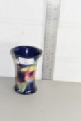 SMALL MOORCROFT VASE BEARING PRINTED WILLIAM MOORCROFT SIGNATURE TO BASE, STAMPED POTTER TO HM THE