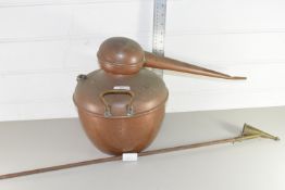 VINTAGE COPPER STILL AND CANDLE SNUFFER