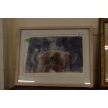 FRAMED DRY POINT "F LISZT MISSA CHORALIS" INDISTINCT SIGNATURE IN PENCIL, GALLERY PRICE TAG £365