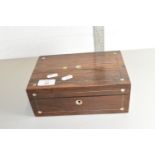 SMALL WOODEN JEWELLERY BOX, 23 X 15CM