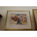 WATERCOLOUR - STILL LIFE, FLOWERS IN A VASE BEARING SIGNATURE ROWE, APPROX 25 X 35CM