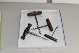 COLLECTION OF FOUR VINTAGE CORKSCREWS