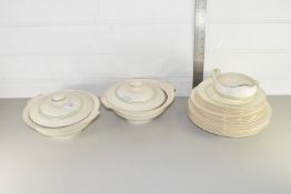QTY OF ALFRED MEAKIN GILT LINED DINNER WARES INCLUDING TUREENS, PLATES ETC