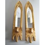 TWO MODERN GILT PAINTED DECORATIVE CANDLE SCONCES