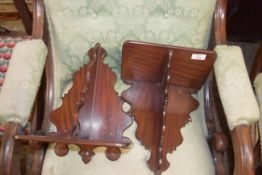 PAIR OF MAHOGANY EFFECT WALL PLINTHS