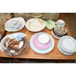 QTY OF CERAMICS INCLUDING NORITAKE COFFEE CANS, ALFRED MEAKIN SERVING BOWL, PLATES ETC