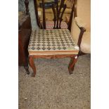 UPHOLSTERED SQUARE STOOL, APPROX 53CM